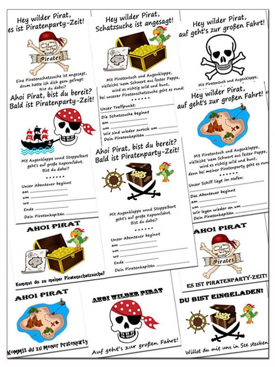 Piraten Geburtstagseinladungen Kostenlos Downloaden Kindergeburtstag Planen